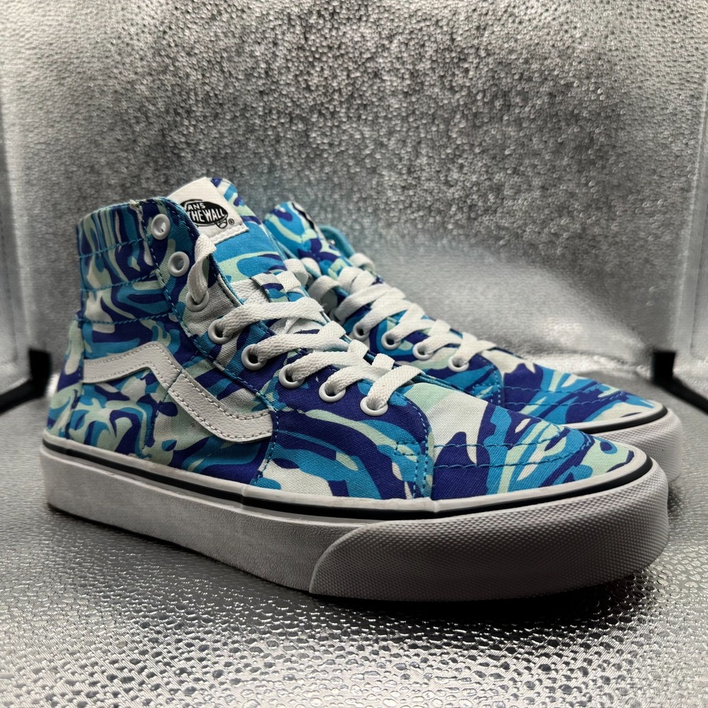 Size M8.5/W10 Vans Sk8-Hi Blue Bright Vibrations Unisex Lace-Up Shoes 751505
